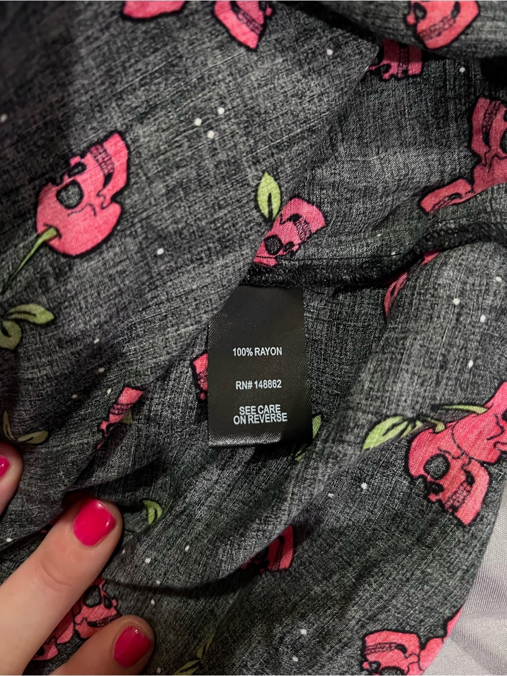 Torrid Black Cherry Skull Button-Up Blouse - Picture 5 of 5